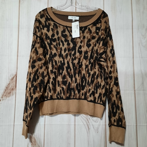 Evereve Sweaters Evereve John Jenn Black And Brown Animal Print